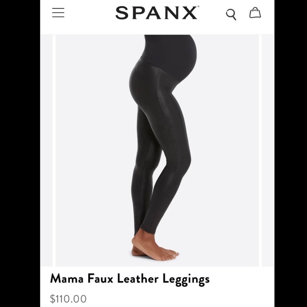 Mama Faux Leather Leggings- Spanx